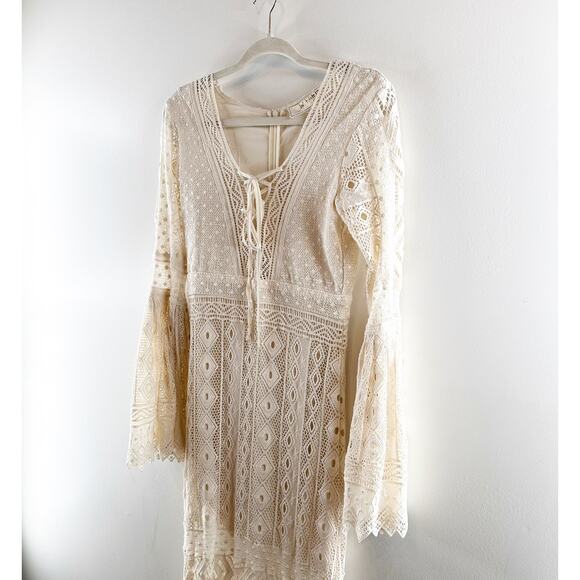 Jen’s Pirate Booty Chaouen Lace Crochet Boho Maxi Dress Ivory XS - Picture 15 of 16